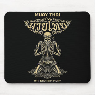 Vintage Skeleton Wai Kru Ram Muay Thai Gym Boxing Mouse Mat