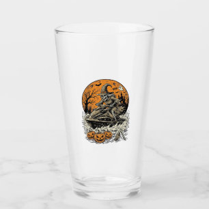 Vintage Skeleton Witch Halloween Jet Ski Shirt Des Glass