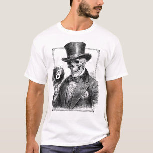 Vintage Skeleton with Top Hat and 8-Ball