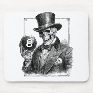 Vintage Skeleton with Top Hat and 8-Ball Mouse Mat
