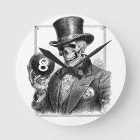 Vintage Skeleton with Top Hat and 8-Ball