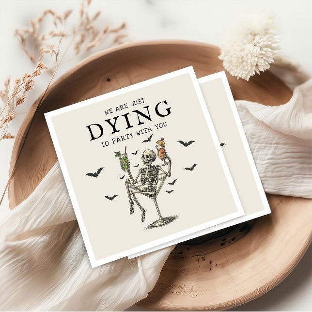 Vintage Skeletons Halloween Party Napkins (Creator Uploaded)