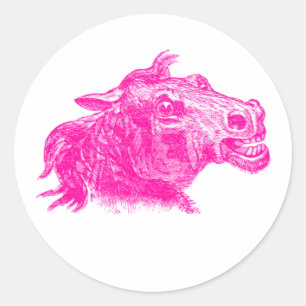Vintage Sketch Intense Horse Head Art Classic Round Sticker
