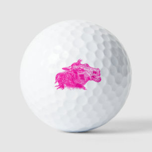 Vintage Sketch Intense Horse Head Art Golf Balls