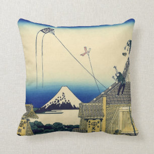 Vintage Sketch of the Mitsui Shop Mount Fuji Cushion