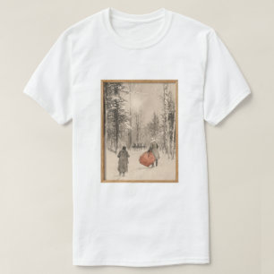 Vintage Sketch Santa with Reindeer  T-Shirt