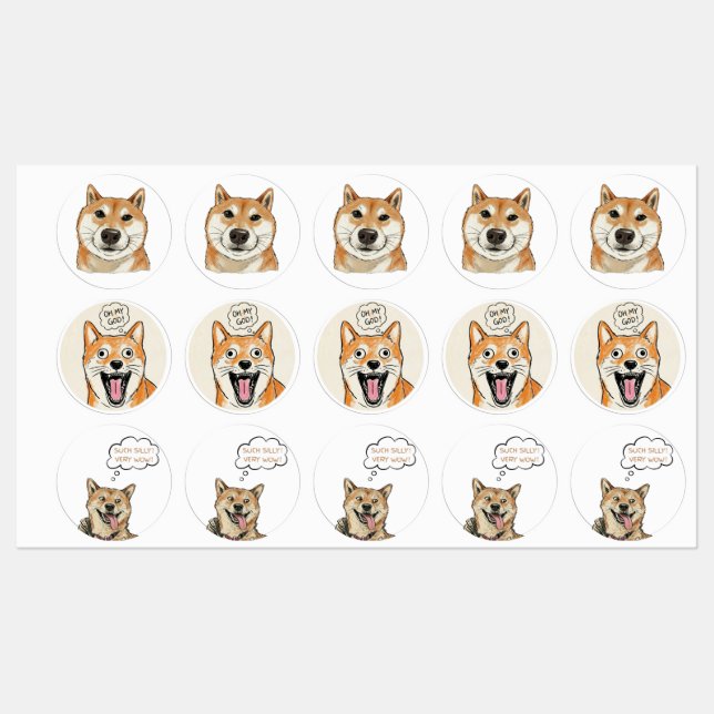 Vintage Sketch Shiba Doge-Funny Shiba Inu MeMe (Sheet)