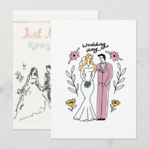Vintage Sketch Wedding Anniversary Invite - Time