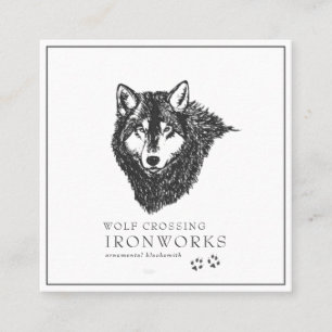 Vintage Sketch Wolf Business Card