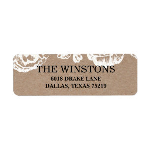 Vintage Sketched Botanical   Return Address Label
