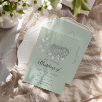 Vintage Sketched Florals Destination Wedding