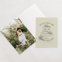 Vintage Sketched Wedding Cake Photo Save The Date