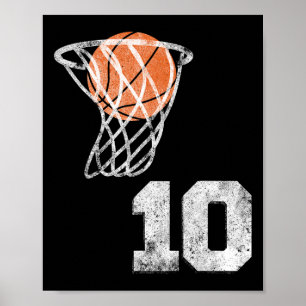 Vintage Sketll Jersey Number 10 Player Number  Poster