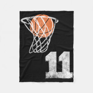 Vintage Sketll Jersey Number 11 Player Number  Fleece Blanket
