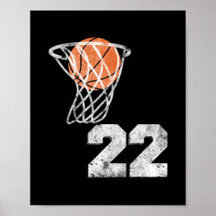 Vintage Sketll Jersey Number 22 Player Number Poster