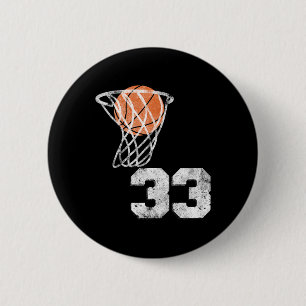 Vintage Sketll Jersey Number 33 Player Number  6 Cm Round Badge