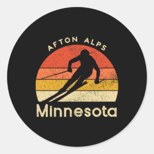 Vintage Ski Afton Alps Minnesota Mountain Classic Round Sticker