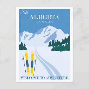 Vintage Ski Alberta Canada Postcard