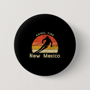 Vintage Ski Angel Fire New Mexico Mountain 6 Cm Round Badge