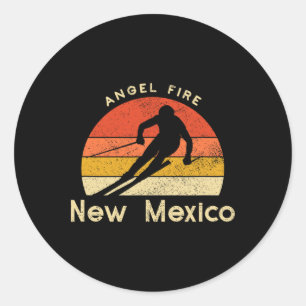 Vintage Ski Angel Fire New Mexico Mountain Classic Round Sticker