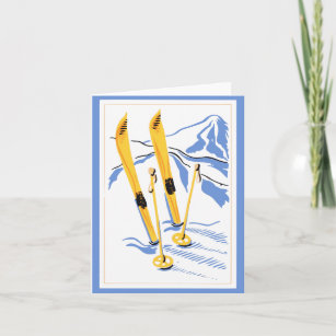 Vintage Ski Art Card