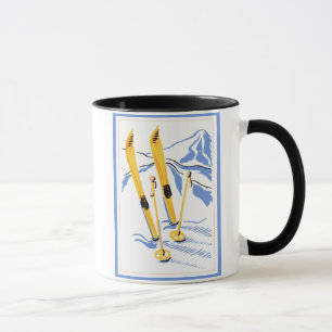 Vintage Ski Art Mug