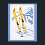 Vintage Ski Art Postcard<br><div class="desc">Vintage images,  art and ephemera remastered into unique apparel,  art and accessories. All sorts of designs including labels,  advertisings,  artwork and woodcuts transformed into t shirts,  jewellery,  posters and more.</div>