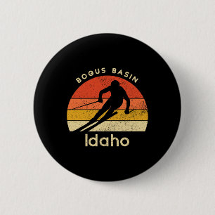 Vintage Ski Bogus Sin Idaho Mountain 6 Cm Round Badge