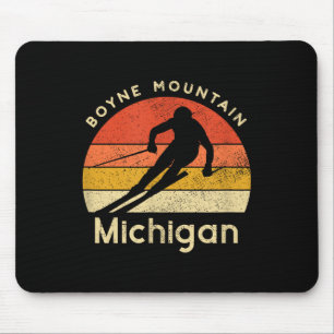 Vintage Ski Boyne Mountain Michigan Mountain Mouse Mat