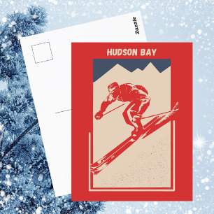Vintage Ski British Columbia Resort Hudson Bay Postcard
