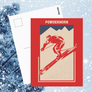 Vintage Ski California Resort Powderhorn Mountain Postcard