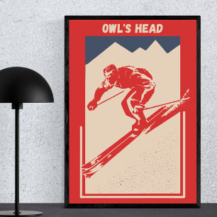 Vintage Ski Canada Quebec Resort Owl's Head Poster