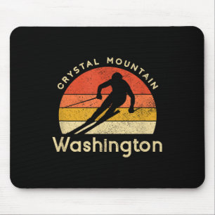 Vintage Ski Crystal Mountain Washington Mountain Mouse Mat