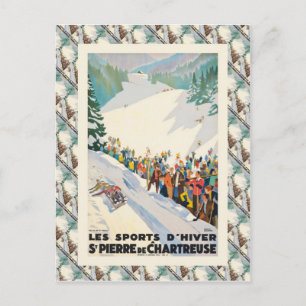 Vintage Ski   France, St Pierre de Chartreuse Postcard