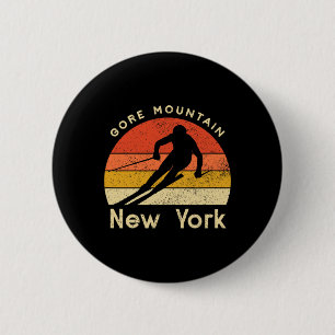 Vintage Ski Gore Mountain New York Mountain 6 Cm Round Badge