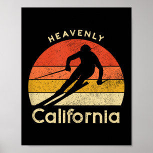 Vintage Ski Heavenly California Mountain Poster