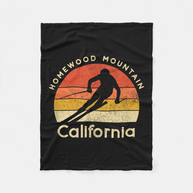 Vintage Ski Homewood Mountain California  Fleece Blanket (Front)