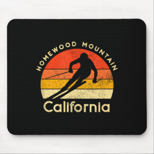 Vintage ski homewood mountain california mouse mat