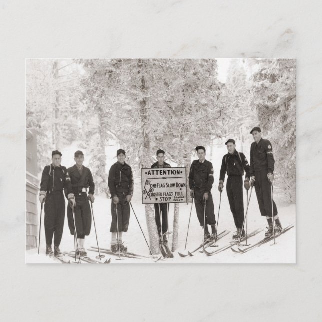 Vintage ski  image,  Group photo Postcard (Front)