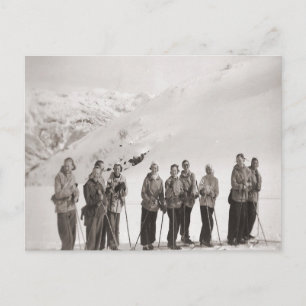 Vintage ski  image, Ladies ski outing Postcard