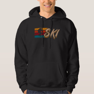 Vintage Ski Jumping Vacation Retro Skier Hoodie