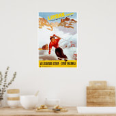 Vintage ski Limone Piemonte Italian travel Poster (Kitchen)