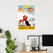 Vintage ski Limone Piemonte Italian travel Poster (Home Office)
