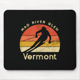 Vintage Ski Mad River Glen Vermont Mountain  Mouse Mat