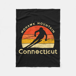 Vintage ski mohawk mountain connecticut mountain  fleece blanket