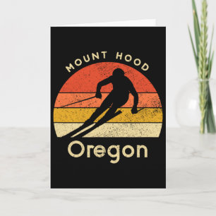 Vintage Ski Mount Hood Oregon Mountain Card