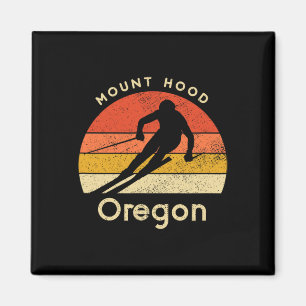 Vintage Ski Mount Hood Oregon Mountain Magnet