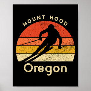 Vintage Ski Mount Hood Oregon Mountain Poster