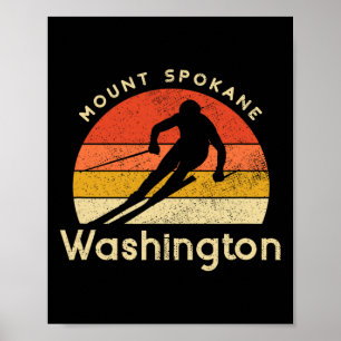 Vintage Ski Mount Spokane Washington Mountain Poster