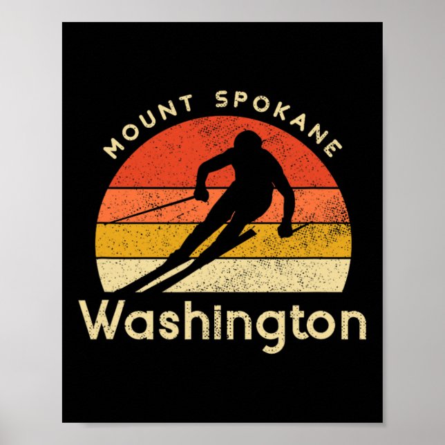 Vintage Ski Mount Spokane Washington Mountain  Poster (Front)